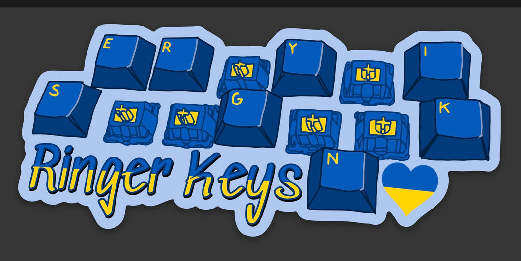 Ringer Keys for Ukraine Sticker